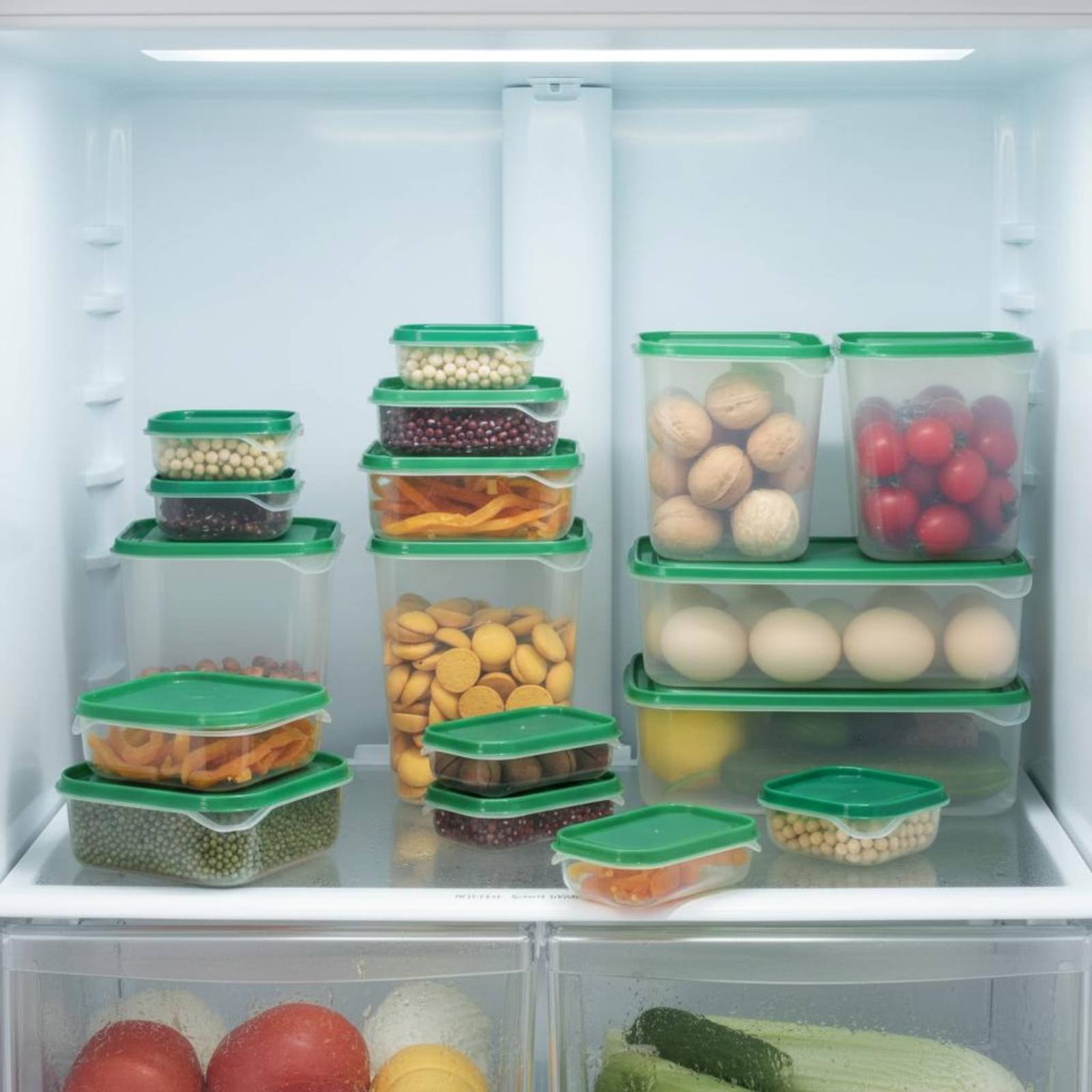 Food Storage Boxes - 17 Pieces Fridge Storage Box Set