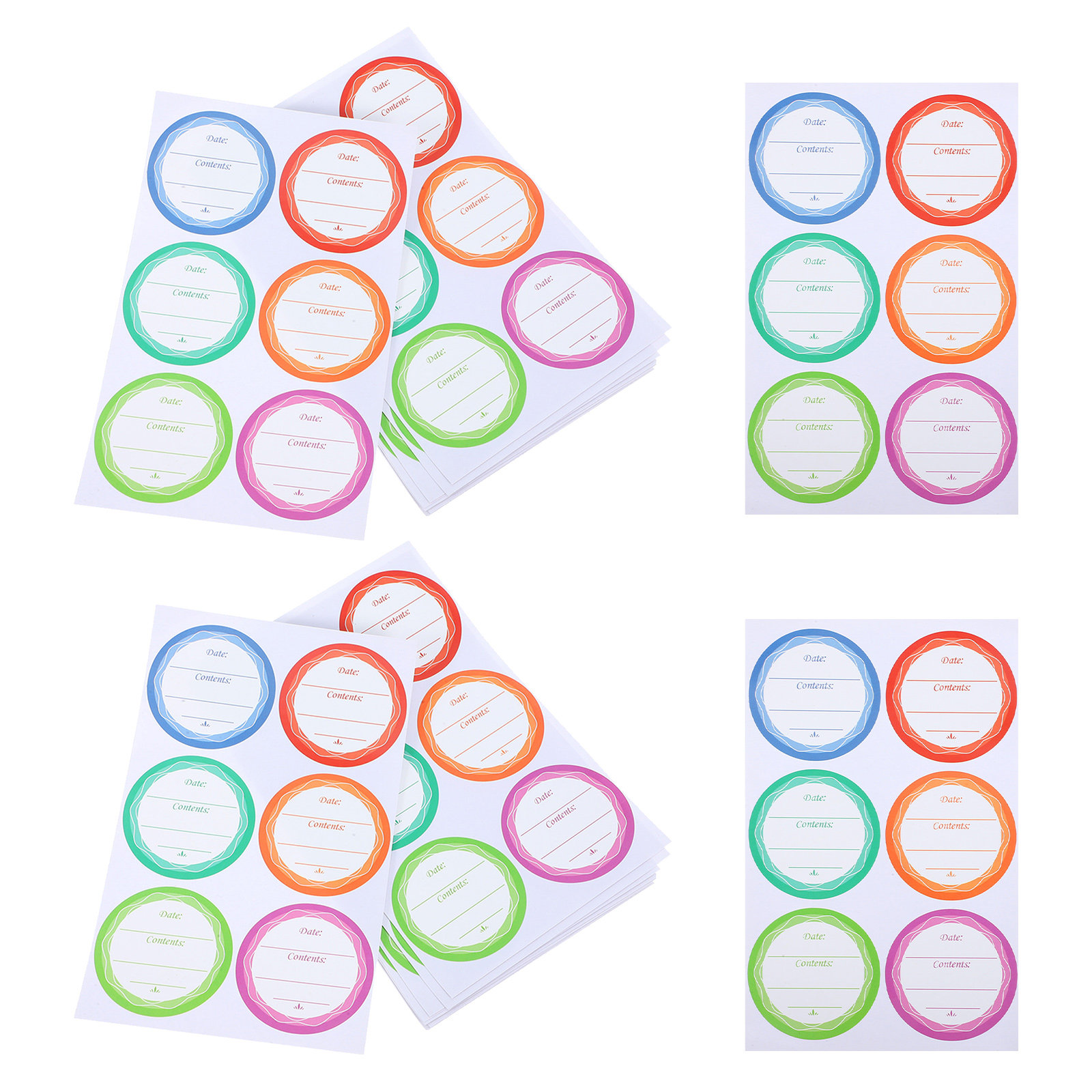 Food Storage Usa - 180Pcs Self-Adhesive Waterproof Date Labels Multicolor