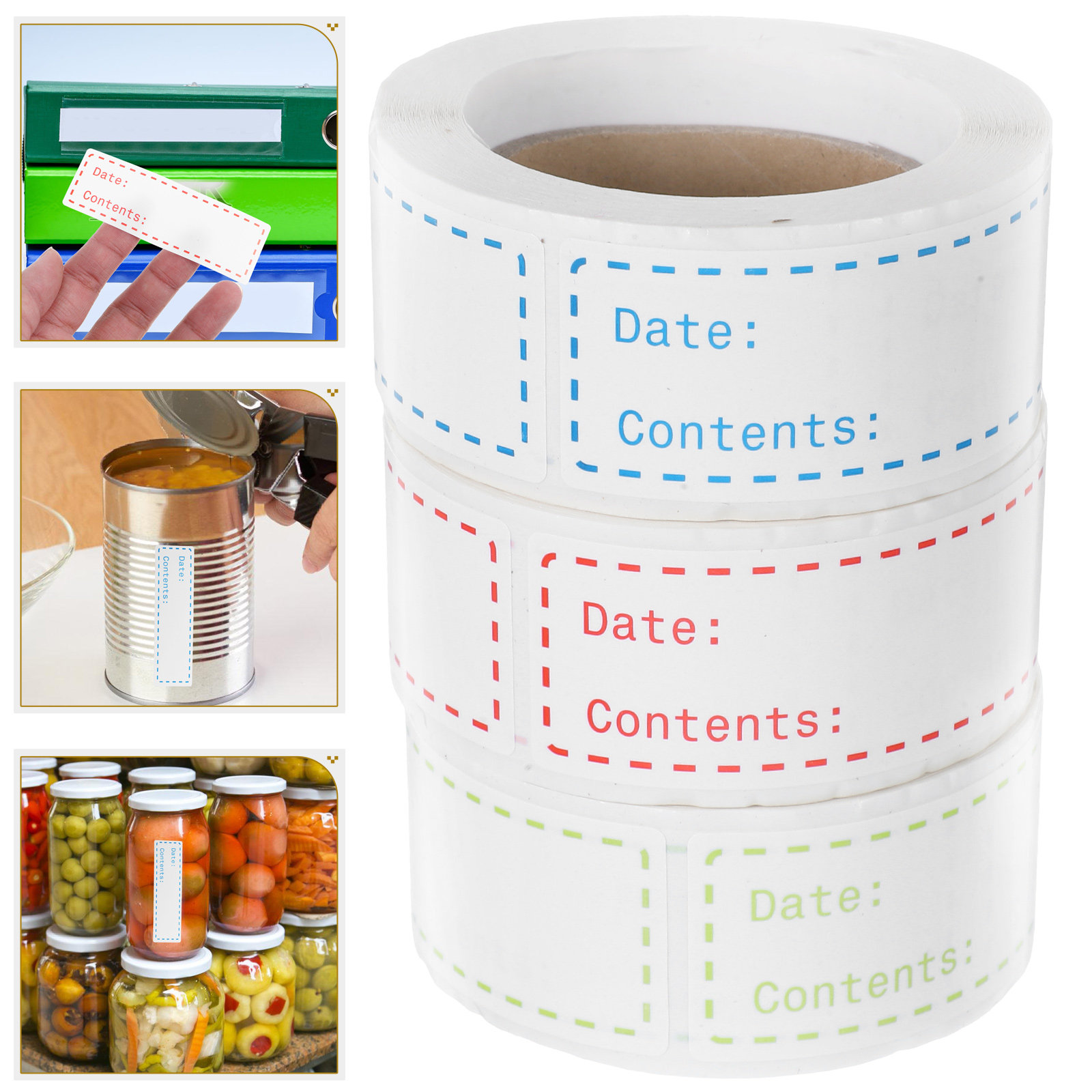 Food Storage Label - 3 Rolls Adhesive Food Labels Stickers