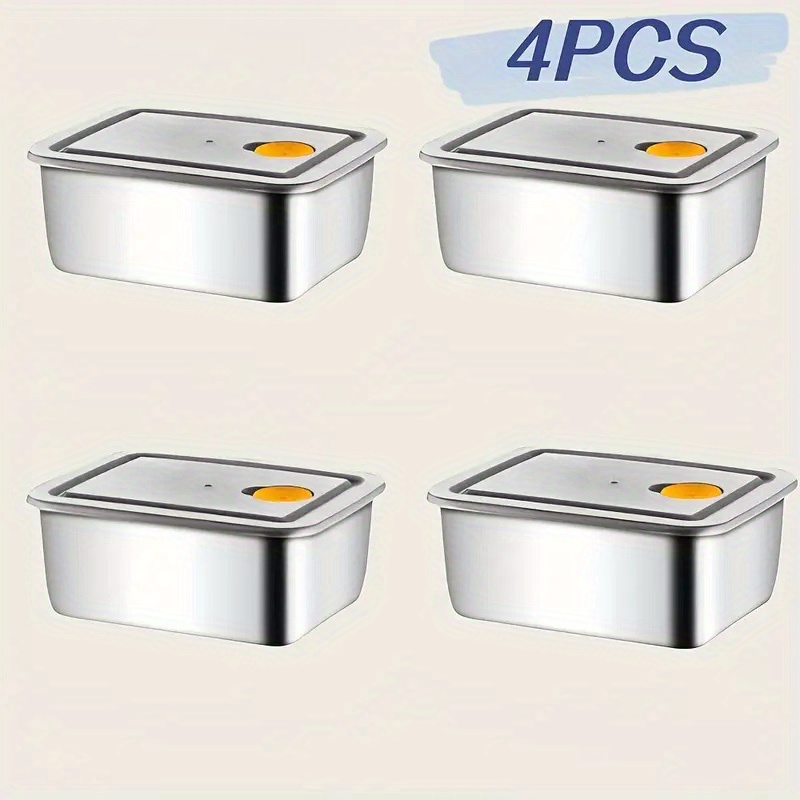 Food Storage Stainless Steel Containers - 4pc Stainless Steel Food Storage Containers