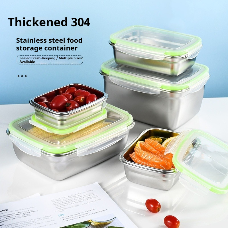 Food Storage Stainless Steel Containers - 304 Stainless Steel Lunch Box Set