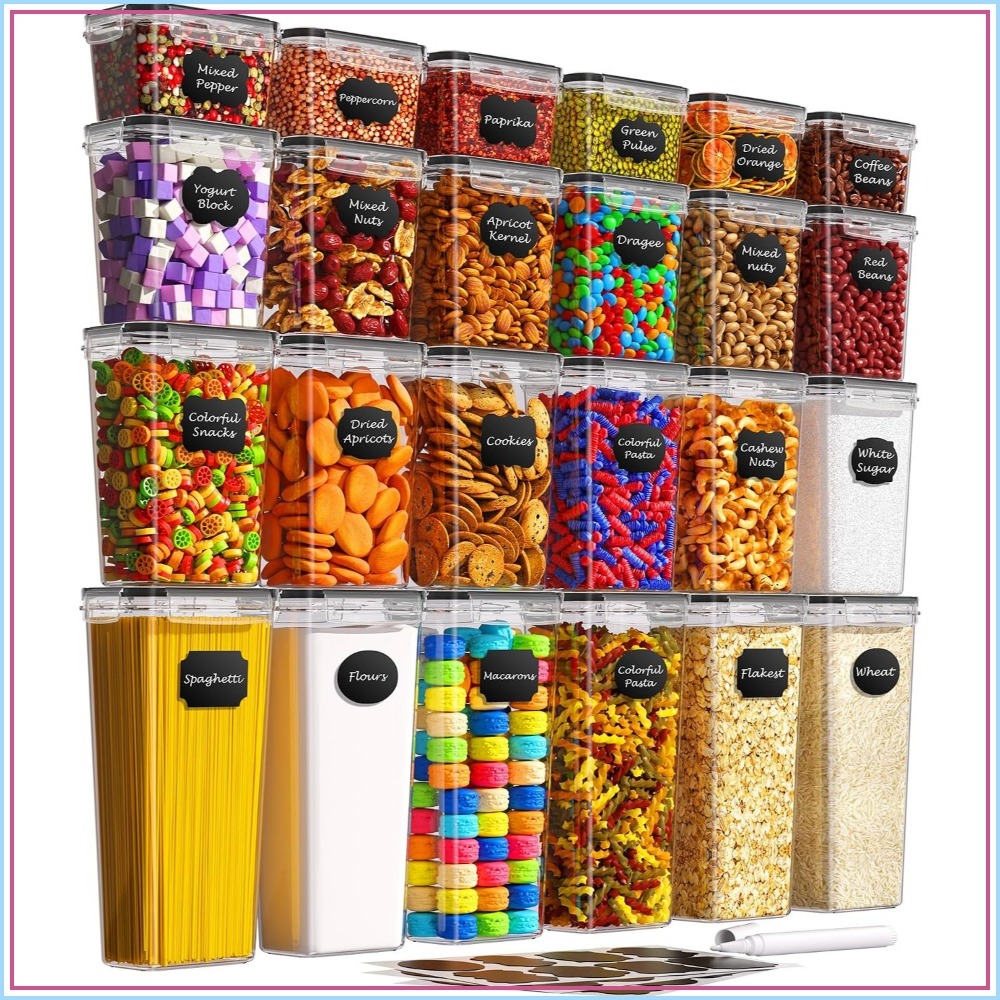 Food Storage Label - 24 PCS Airtight Food Storage Containers