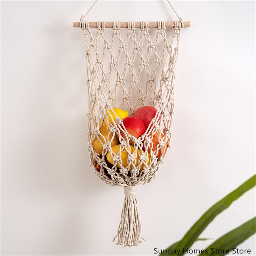 Macrame  Fruit  Storage Basket - Food Storage Of Plants recension och pris