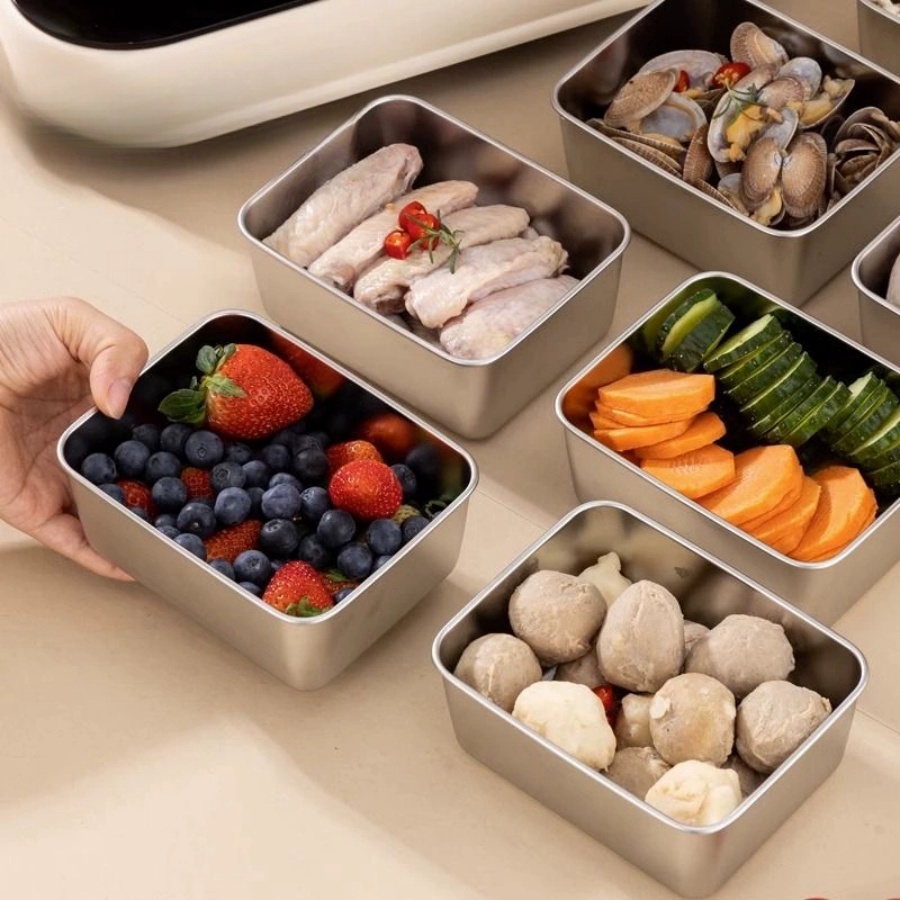 1-2-3pc Rectangular Stainless  - Food Storage Stainless Steel Containers recension och pris