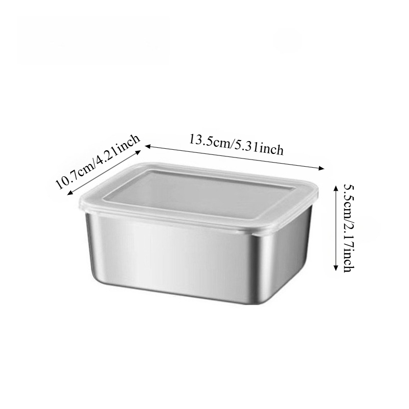 3/6Pcs Stainless Steel Rectang - Food Storage Stainless Steel Containers recension och pris