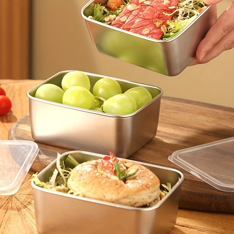 3/6Pcs Stainless Steel Rectang - Food Storage Stainless Steel Containers recension och pris