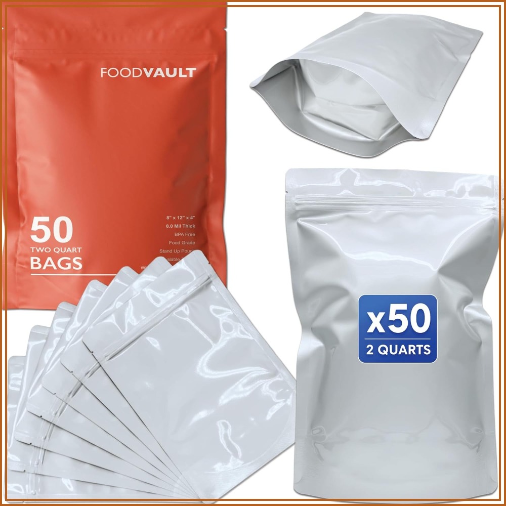 2 Quart Mylar Bags, 16 Mil Tot - Food Storage 4 Quart recension och pris