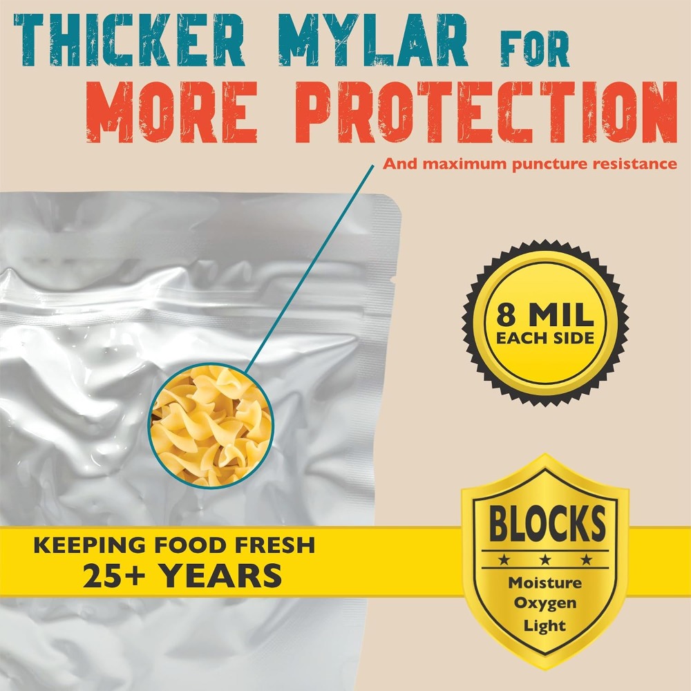 2 Quart Mylar Bags, 16 Mil Tot - Food Storage 4 Quart recension och pris