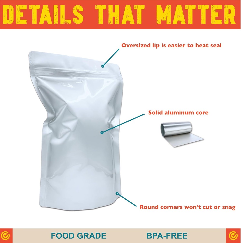 2 Quart Mylar Bags, 16 Mil Tot - Food Storage 4 Quart recension och pris