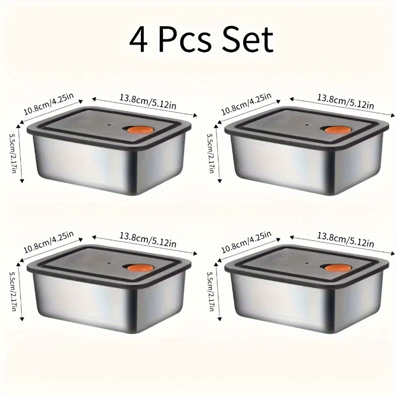 4pc Stainless Steel Food Stora - Food Storage Stainless Steel Containers recension och pris