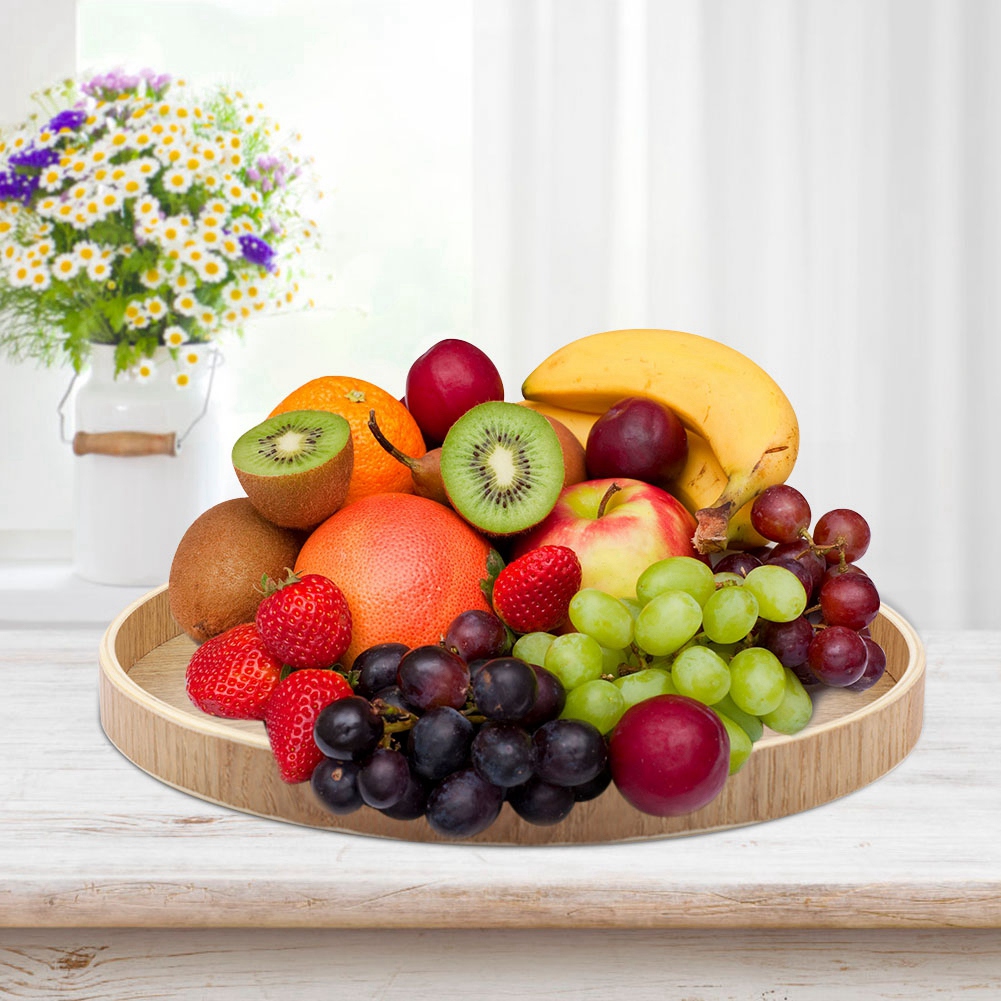 Wooden Serving Tray Tea Plate  - Food Storage Table recension och pris