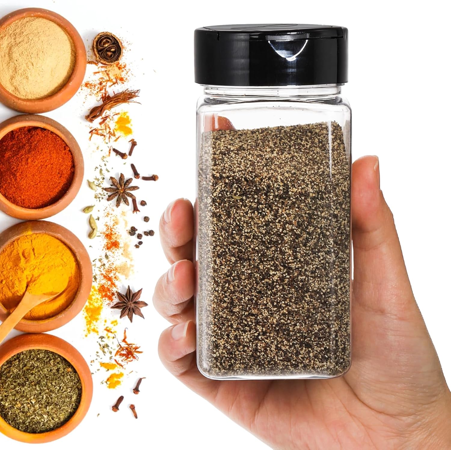 Square Large Plastic Spice Jar - Food Storage Heat recension och pris