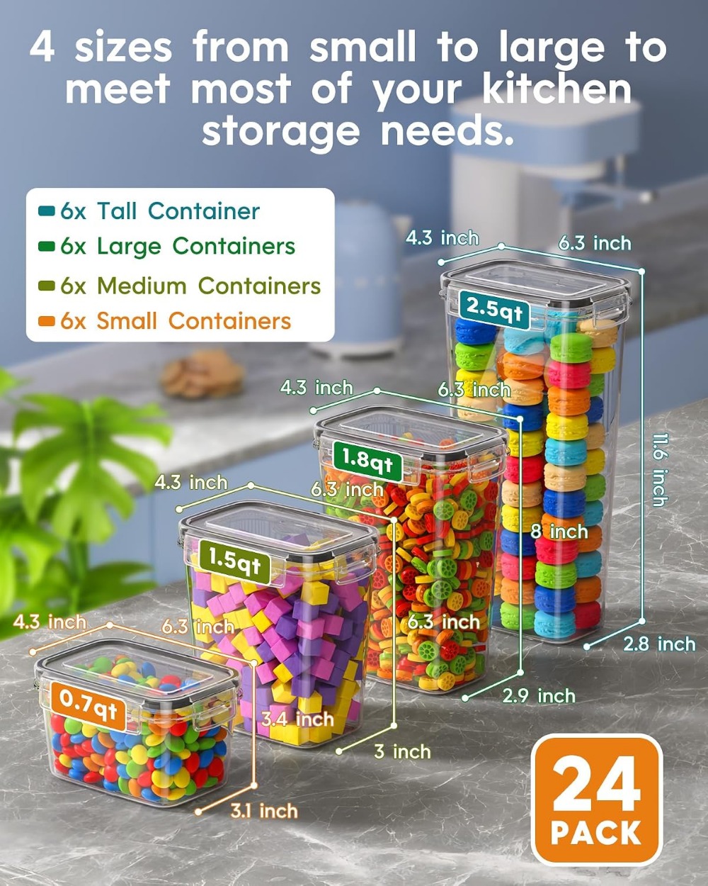 24 PCS Airtight Food Storage C - Food Storage Label recension och pris
