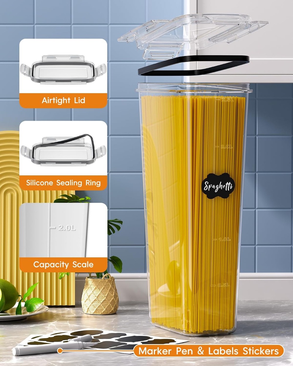 24 PCS Airtight Food Storage C - Food Storage Label recension och pris